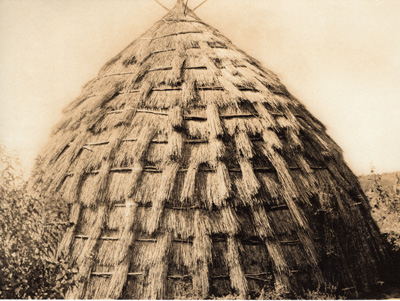 WICHITA GRASS-HOUSE EDWARD CURTIS NORTH AMERICAN INDIAN PHOTO